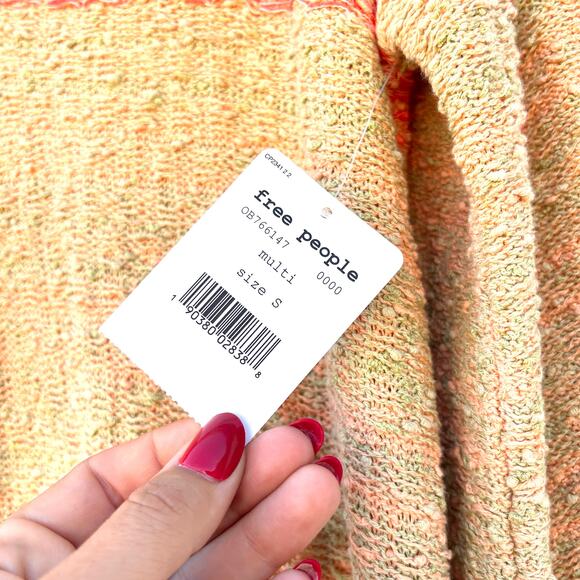 New Free People Berkeley Tunic Hooded Crochet Knit Cover-Up Sweater Small - Picture 9 of 13